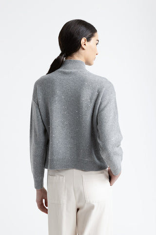 Wool, cashmere, lurex and sequin yarn sweater  