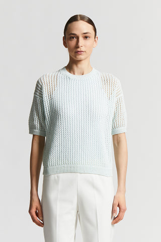 Cotton cordonnet sweater with sequins