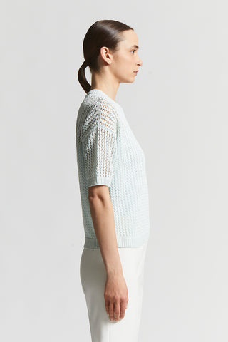 Cotton cordonnet sweater with sequins