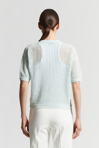 Cotton cordonnet sweater with sequins