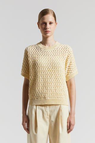 Cotton cordonnet sweater with sequins