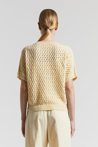 Cotton cordonnet sweater with sequins