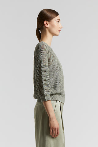 Cotton cordonnet sweater with sequins