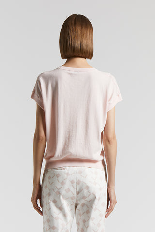 Pure cotton crepe tricot sweater