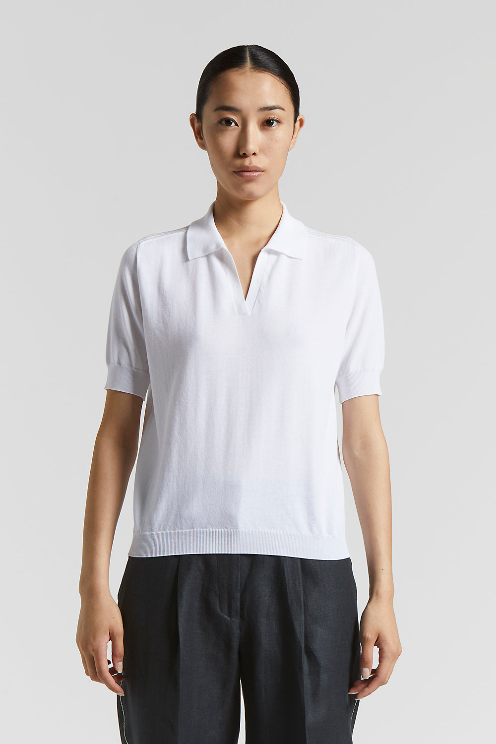 Pure cotton crepe tricot polo shirt | Peserico