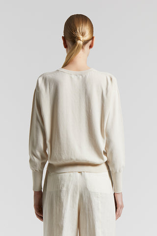 Pure cotton crepe tricot sweater