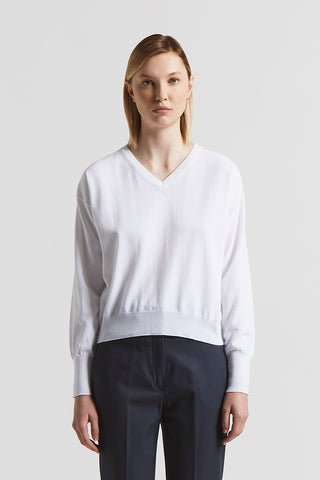 Pure cotton crepe tricot sweater