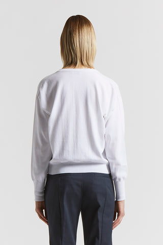 Pure cotton crepe tricot sweater