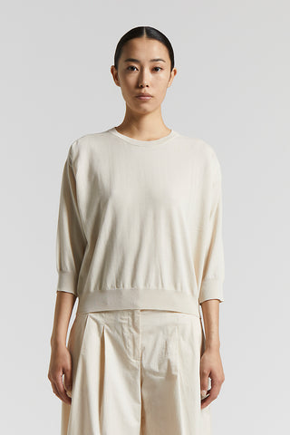 Pure cotton crepe tricot sweater