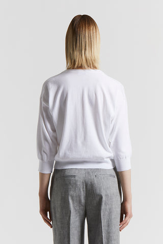 Pure cotton crepe tricot sweater