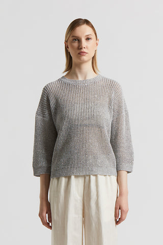 Linen tricot sweater with sequins