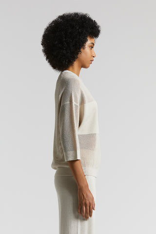 Pure cotton crepe tricot sweater