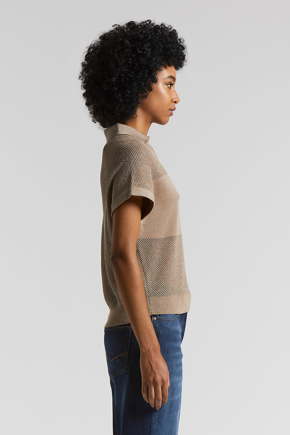 Tシャツ・カットソー PESERICO Polo shirt in pure cotton crepe yarn with flat rib Peserico Polo Shirt In Pure Cotton Crepe Yarn With Flat Rib