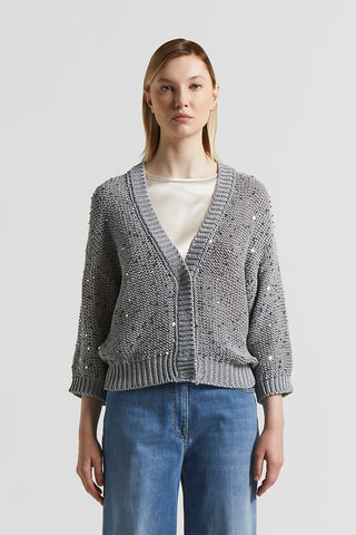 Cotton cardigan with sequins