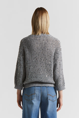 Cotton cardigan with sequins