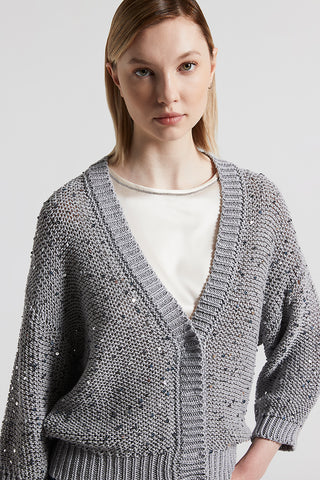 Cotton cardigan with sequins