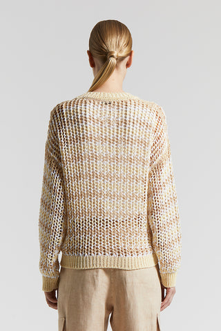 Pure cotton cordonnet cardigan with sequins