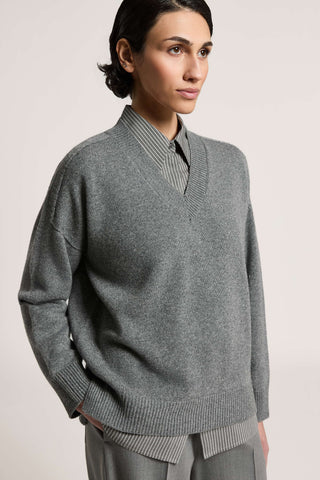 Wool, silk, cashmere and lamé sweater