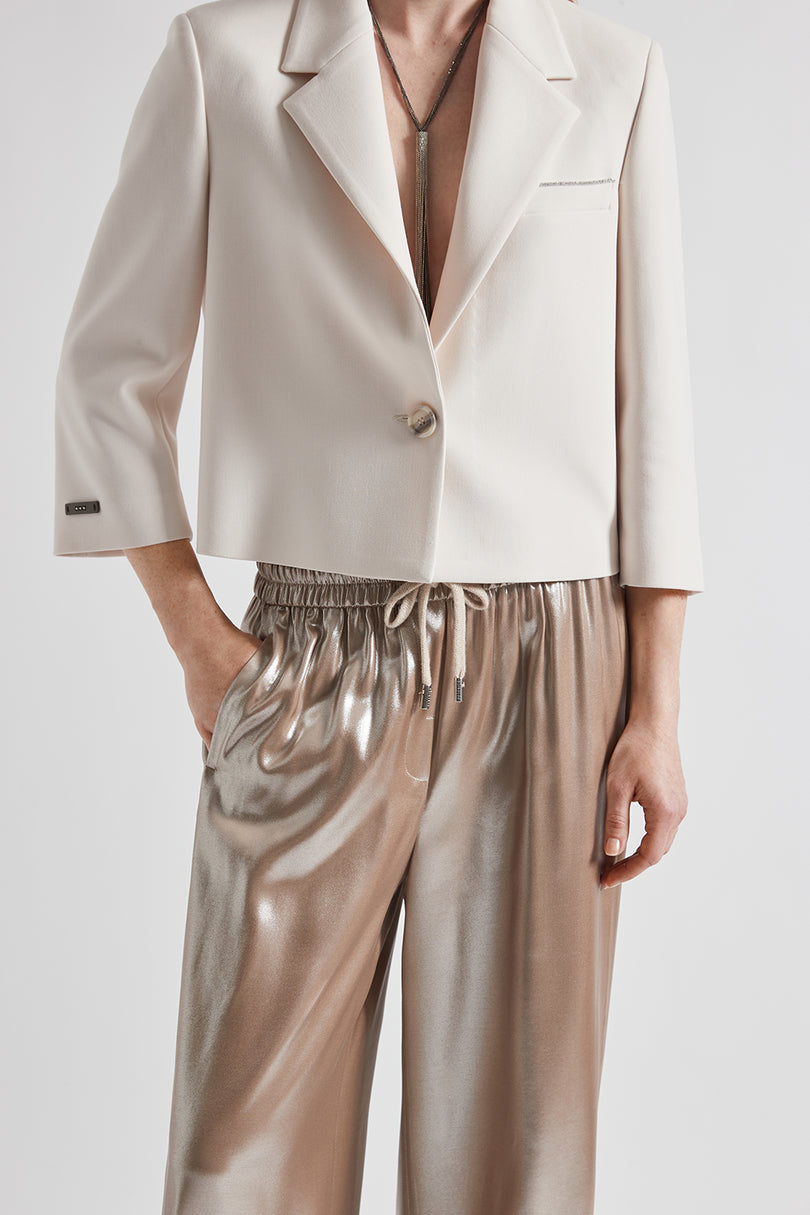 Peserico Women Virgin Wool Blend Trousers With Jewellery