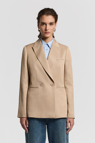 Viscose and linen twill blazer