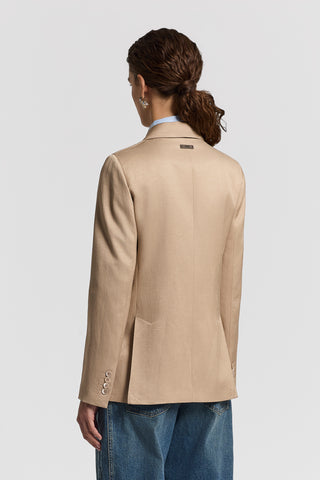 Viscose and linen twill blazer