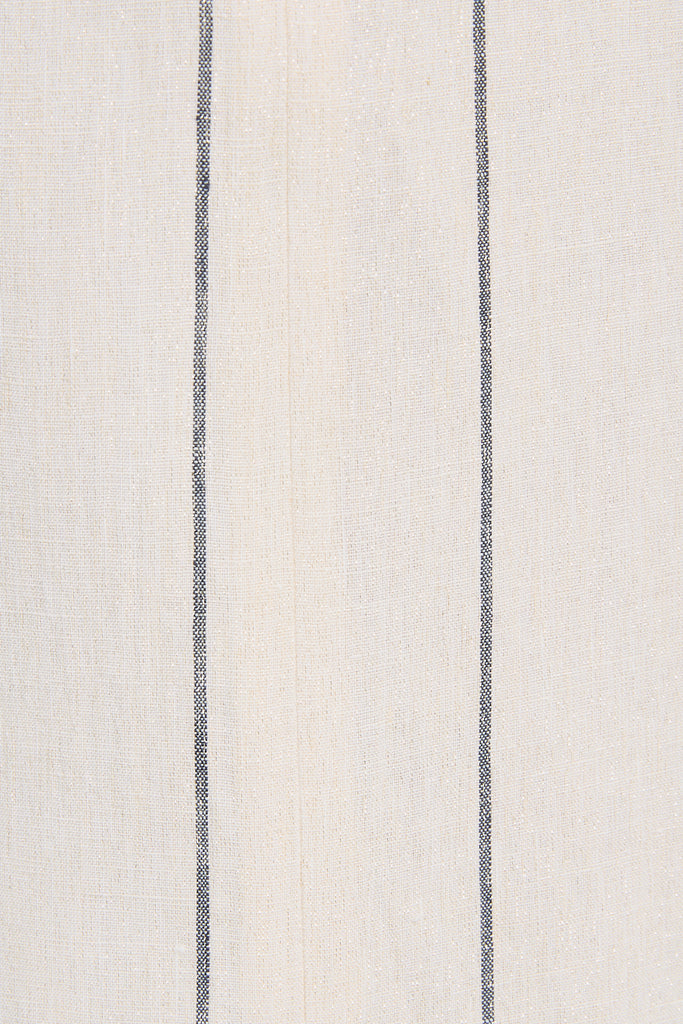 Wide cropped trousers in pure linen and lurex pinstripe  