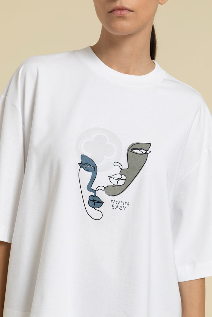 Oversize T-shirt soft cotton jersey with Comminity graphic print  