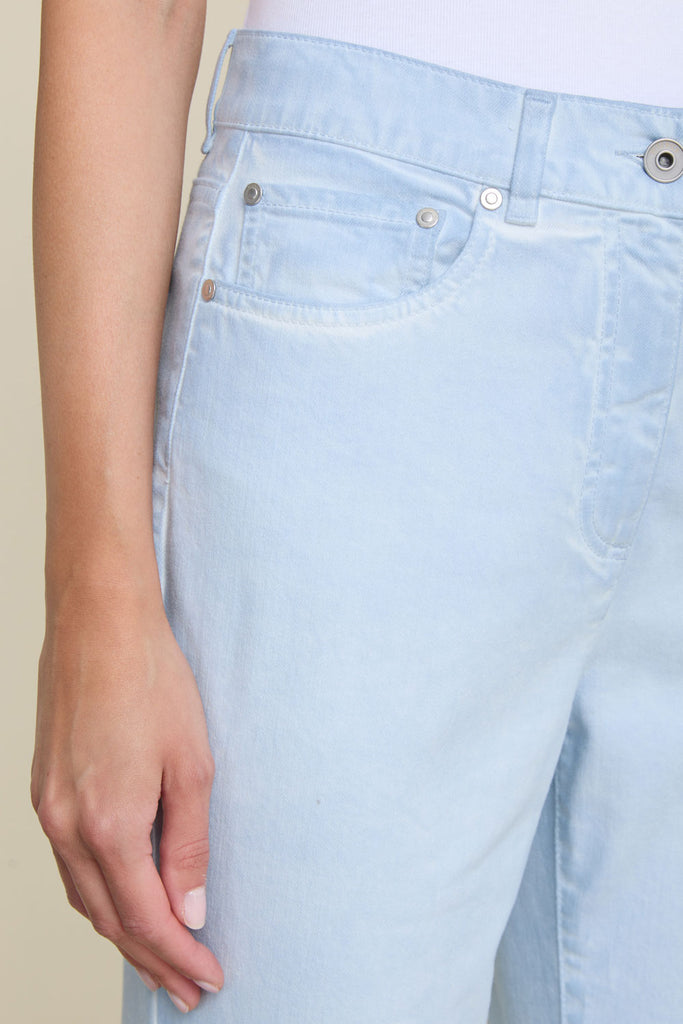 Straight jeans in cloudy fade dyed cotton drill  