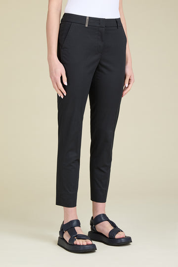 Iconic fit trousers in cool  comfort cotton matte satin  