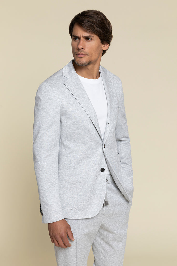 SINGLE-BREASTED BLAZER IN COMPACT COTTON JERSEY  