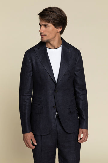 PURE LINEN SINGLE-BREASTED JACKET  