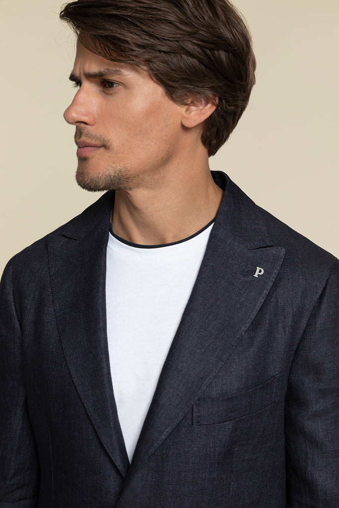 PURE LINEN SINGLE-BREASTED JACKET  