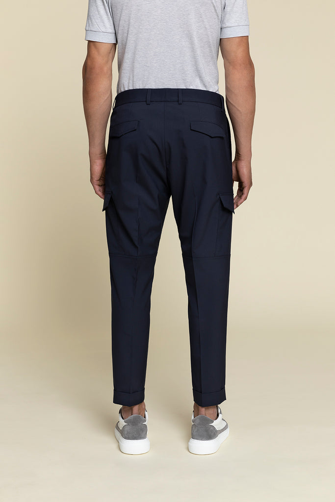 Technical viscose canvas chino trousers  
