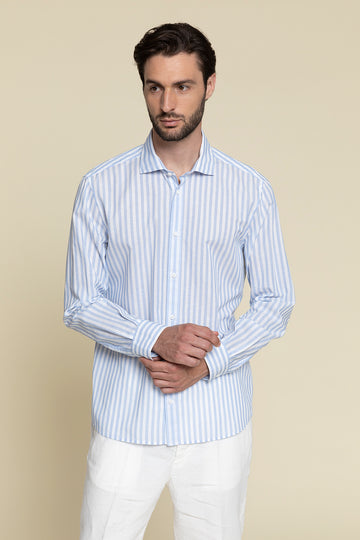 Casual shirt in washed cotton and linen  