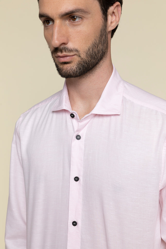 CASUAL SHIRT IN WASHED COTTON AND LINEN  