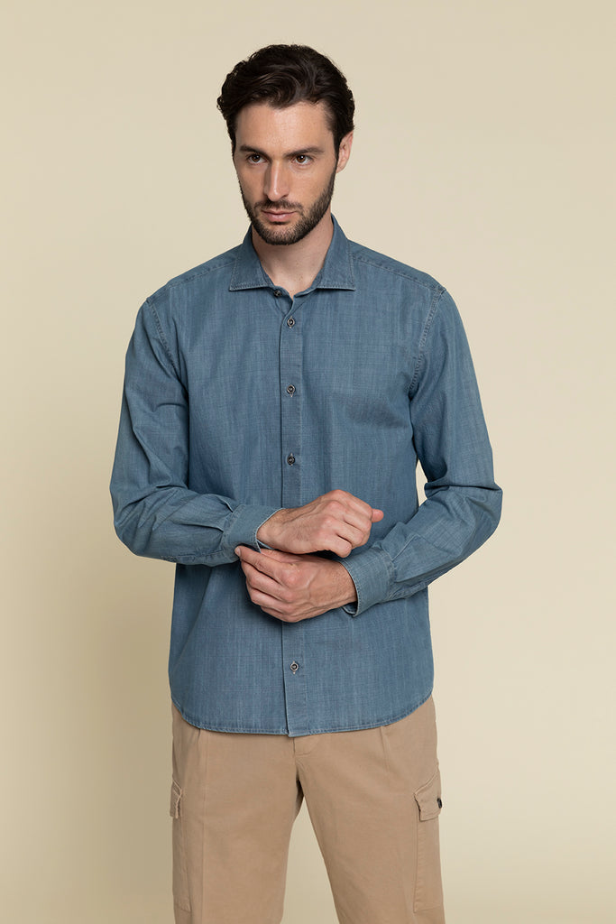 CASUAL SHIRT IN WASHED DENIM  