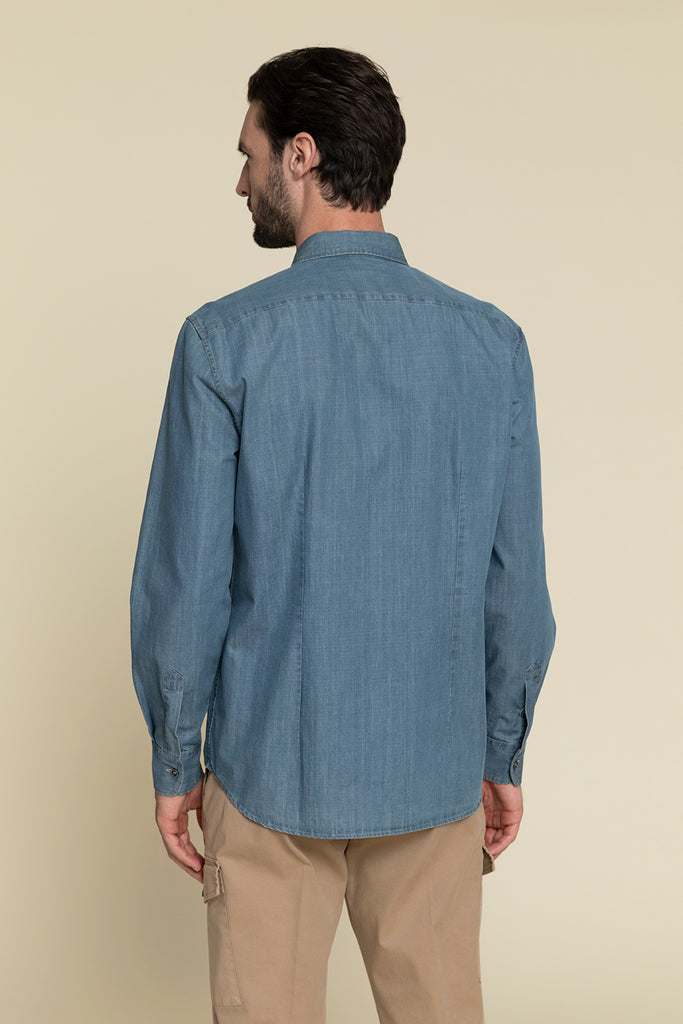 CASUAL SHIRT IN WASHED DENIM  