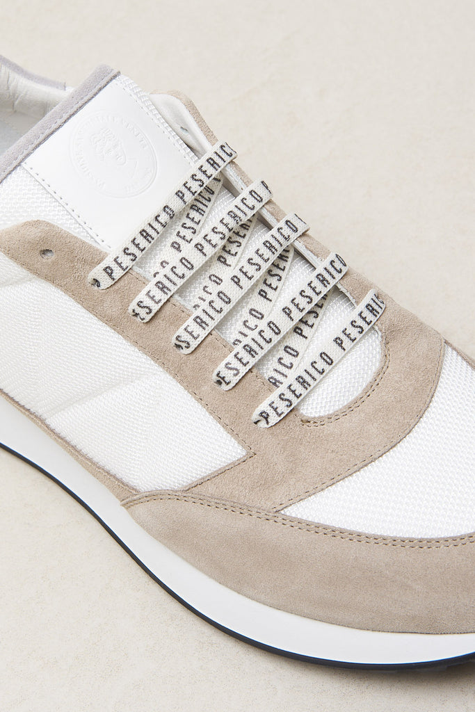 SNEAKERS IN WOVEN FABRIC AND PARTS IN SUEDE  