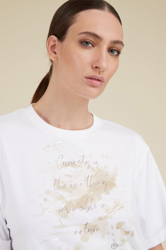T-shirt with Watery Landscapes print in soft  Microdream cotton jersey  
