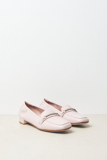 Soft pastel nappa leather loafer with Punto Luce  