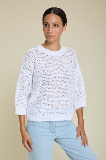 Airy mesh sweater in pure Cloudy Cotton  